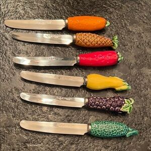 Set of 6 Stafford Stainless Steel Ceramic Handle Knives